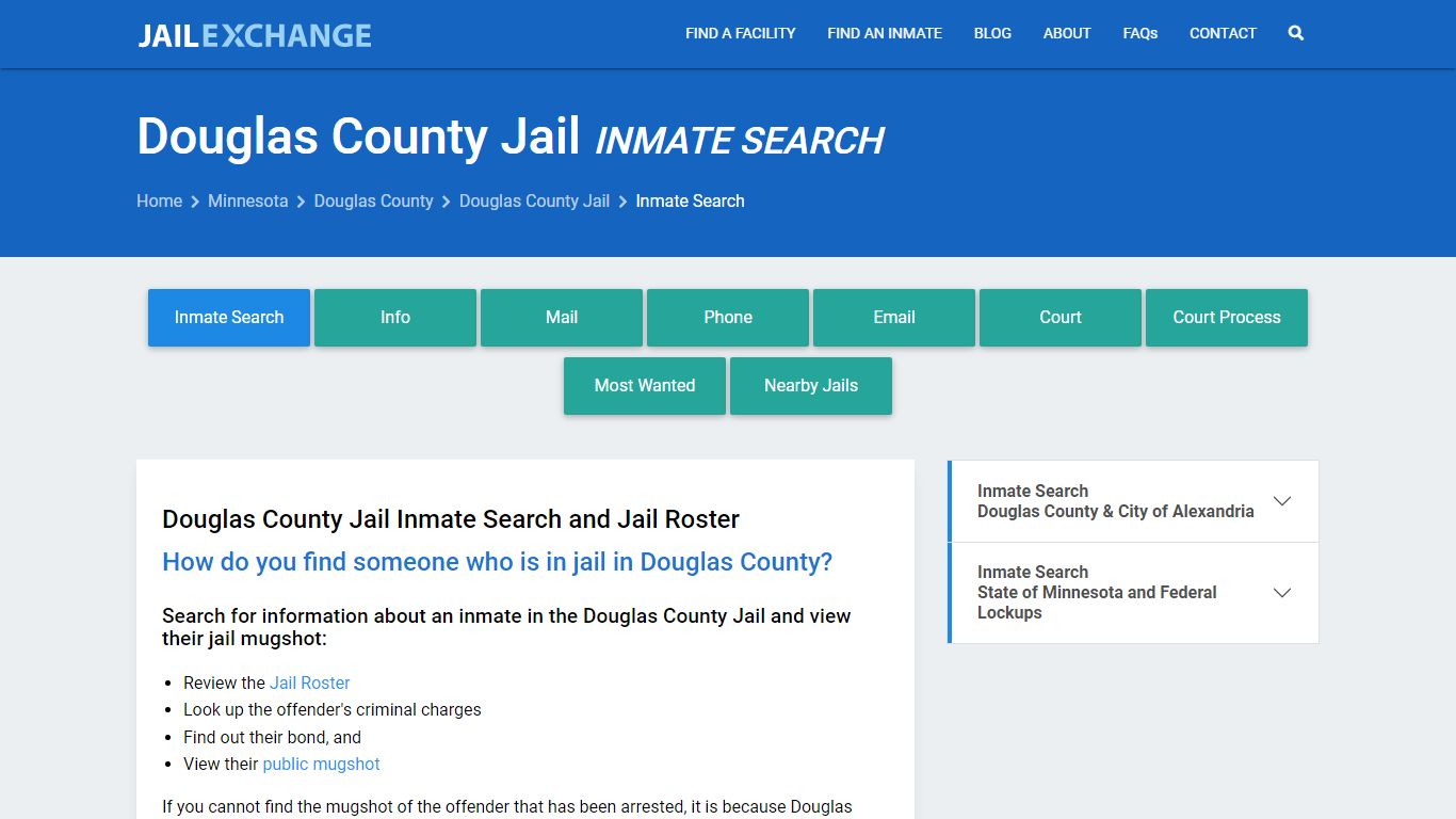 Inmate Search: Roster & Mugshots - Douglas County Jail, MN
